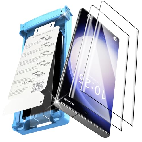 ENYHAA [3 Stück Samsung Galaxy S22 Ultra Klarer Displayschutz Staubfreie Ausrichtung Blasenfrei Einfache Installation 3D-Gebogene Vollabdeckung Nicht Glas Unterstützt Fingerabdruck