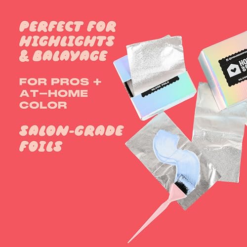 House of Foils Cute Pop Up Hair Foils | 1000 Sheets (2 Boxes of 500) 5x11 | No Slip No Rip Pre Cut Foils for Highlighting, Balayage, Bleach & Hair Coloring (House of Citrus & Stripes)