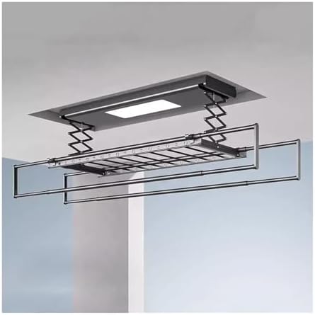 Ceiling Clothes Dryer Aluminium and Steel Electric Clothes Dryer with Remote Control,Ceiling Mounted Pulley Clothes Airer Ceiling Drying Rack Automatic Lifting Household Balcony Wall Control