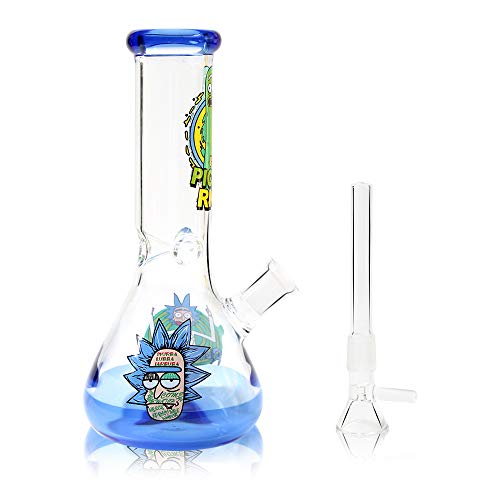 Horns Bee Cartoon Stickers Glass Decorative Bottle 8 Inches Tall