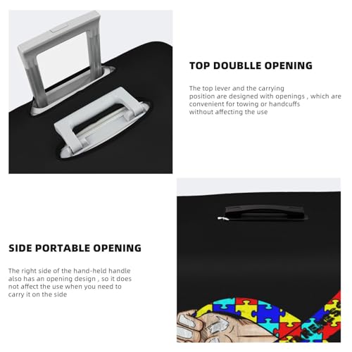 Travel Luggage Cover Autism Awareness Fashion Washable Baggage Suitcase Protector Fit For Luggage Medium4