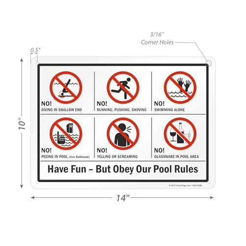 Cartel metálico de piscina 10x14 pulg SmartSign miniatura 6