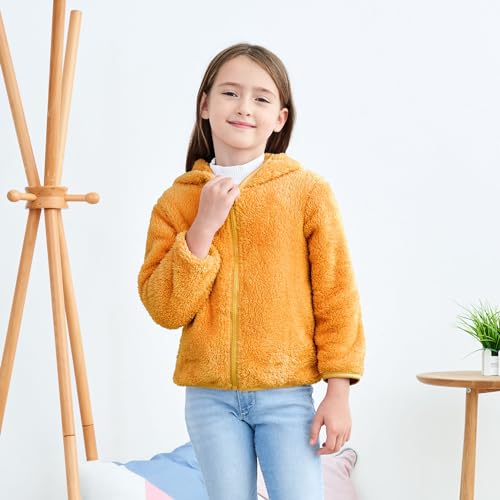Image of Toddler Girls Boys Fleece Hoody Jacket Zip Up Teddy Coat Warm Winter Outwear