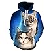 Qienjn Hoodie Herren 3D-Druck Niedliche Katze Muster Herren Sweatshirt Frühling Herbst Neue Bequeme Lässige Paar Herren Streetwear Herren Pullover B-B13 4XL
