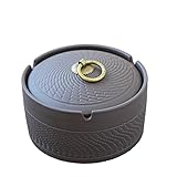 ホテルホーム家具灰皿 レトロ クリエイティブ パープル 砂 灰皿 飛沫防止カバー付き 大型 ホーム オフィス ホテル リビングルーム 車の灰皿 屋内喫煙者用 (A 15cm)