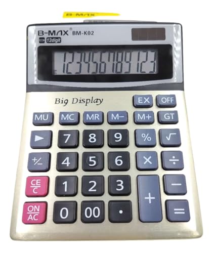 Calculadora grande de mesa, bateria solar de 12 dígitos calculadora de escritório com visor LCD gran