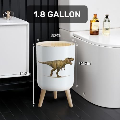 Caneca de basura redonda con tapa y patas 7L miniatura 2