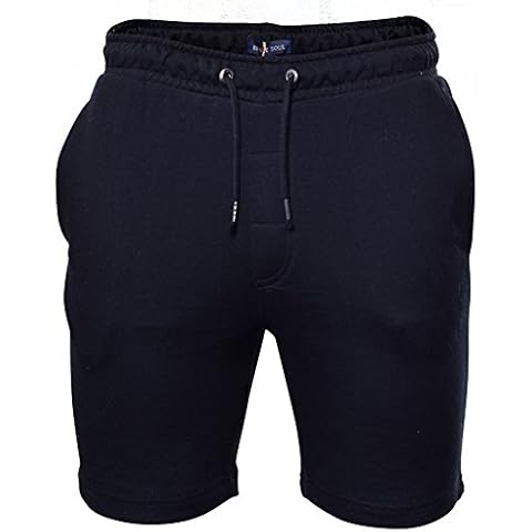 Mens Plain Cotton Jogging Shorts Casual Gym Fitness Beach Holiday Sweat Pants Large (34-36) Black Cover