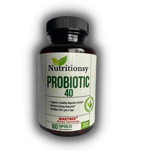 Nutritionsy Probiotics 40 Billion ,Improve Digestive and Urinary Health. Promotes Positive Probiotic Balance Boosts Immune System ,probiotics for Women ,probiotics for Men