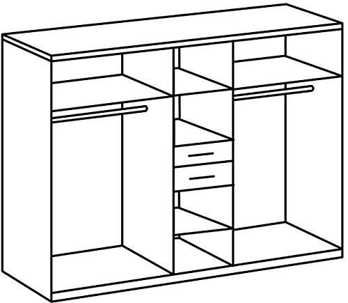 Wimex 450547 Kleiderschrank 5-türig, Alpinweiß, Absetzungen, anthrazit - 3