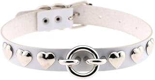 Gargantilla de piel sintética para mujer, estilo gótico, estilo punk, color blanco
