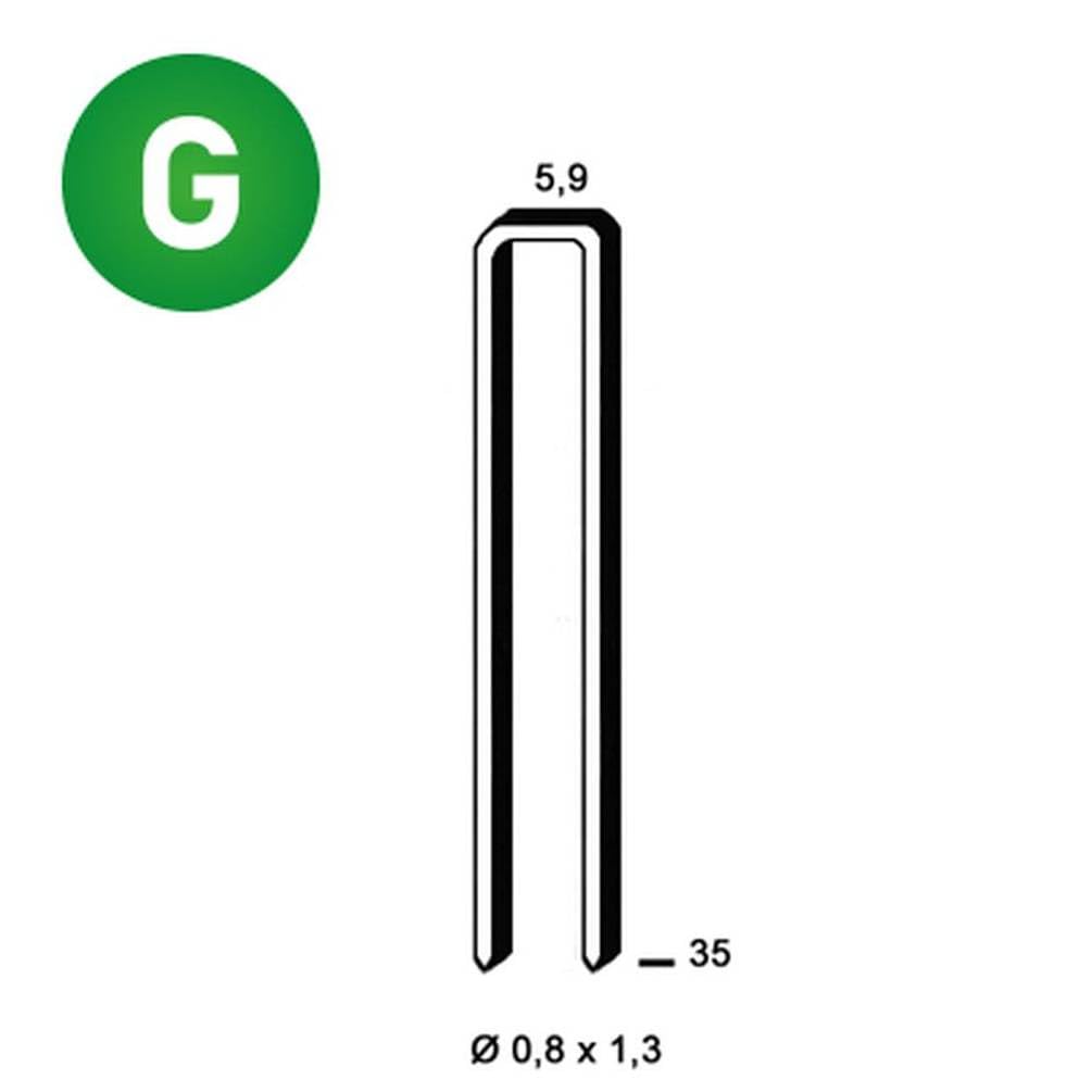 4 000 Agrafes Galvanisées K-35-5.9x35x0.8x1.3 mm - D-Work