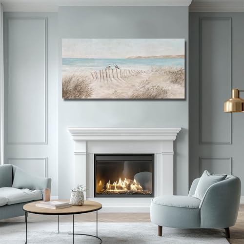 GAIDUOMAI Coastal Wall Art Blue and Beige Canvas Prints Animal Wall Decor Large Landscape Artwork for Living Room Dining Room 29x58 Inch hallway Decor by GAIDUOMAI - Used condition - Image 5