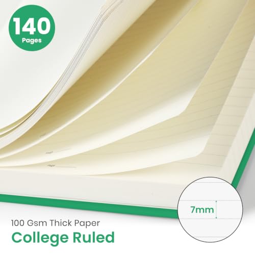 Image of Taja Lined Spiral Notebook for Work, 5.7 inchx7.9 inch Spiral Journal College Ruled
