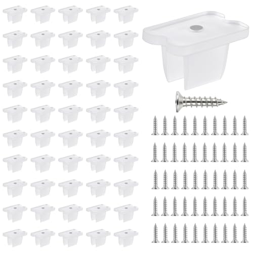 50 Pcs Christmas Light Clips with Screws, LED Strip Mounting Clips Translucent Neon Mounting Clip Fixing Clamps Holder for 5-6mm Lighting Strips Indoor Outdoor