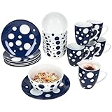 Dimensions de chaque assiette : Ø 20,3 cm, hauteur 2,3 cm, (gobelet) Ø 8,8 cm, hauteur 10,5 cm | (bols) Ø 14 cm, hauteur 7 cm | Passe au lave-vaisselle et au micro-ondes