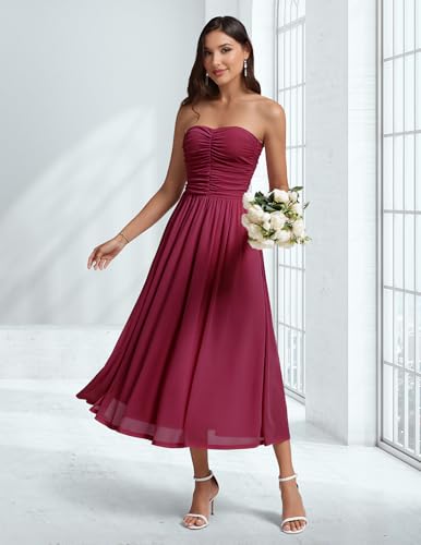 Image of DRESSTELLS Women's Cocktail Dress, Strapless Tube Top Long Maxi Summer Formal Mesh Dresses 2025
