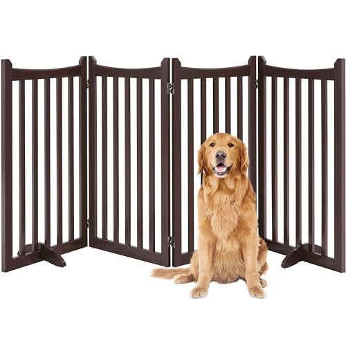 Yaheetech 36″ H Extra Tall Freestanding Pet Gate 4-Panel Wooden Dog Fence with 2 Support Feet Folding Dog Gate for Indoor, Stairs, Doorway, Halls, Kitchen Wooden Pet Barrier Espresso, 79.5″ L x 36″ H Yaheetech 36″ H Extra Tall Freestanding Pet Gate 4-Panel Wooden Dog Fence with 2 Support Feet Folding Dog Gate for Indoor, Stairs, Doorway, Halls, Kitchen Wooden Pet Barrier Espresso, 79.5″ L x 36″ H