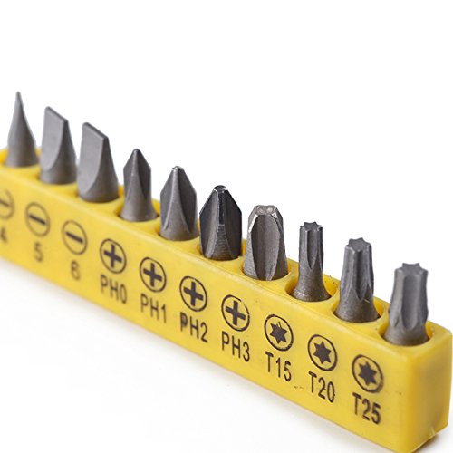 OUNONA Double-headed L-shaped Socket Wrench Extension Handle Screwdriver 1/4'' Hex Shank 90 Degree Right Angle Screwdriver Adapter