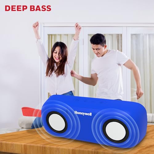 Image of Honeywell Trueno U300 Bluetooth 5.3 Wireless Portable Speaker, 20W Output, Dual 78mm Drivers, Deep Bass, 13H Playtime, IPX6, TWS Pairing, SD /USB Type-C /AUX Support, Built-in Mic, 2-Year Warranty-Blue
