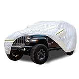 SNKOL 7 Layers Waterproof Heavy Duty Car Covers for Automobiles All Weather Season Anti-Hail UV Protection Snowproof Outdoor 15.4LBS Full Cover Universal Fit SUV 201' to 206'