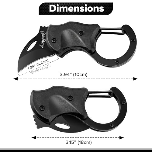 Image of GUARDMAN Fathers Day Gift for Men Keychain Carabiner Pocket Knife Folding EDC Blade with Clip Mini Stainless Steel Utility Knife for Men | Camping, Hiking, Fishing, Survival Tool - 1 Pack