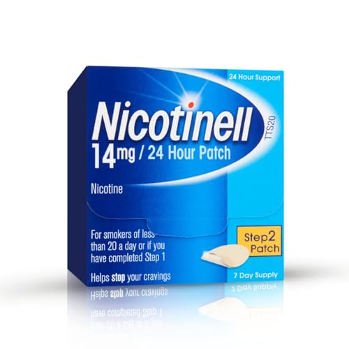 Nicotinell Nicotine 14mg Patch (Pack of 7) Nicotine Patches Stop Smoking Aid 24h Craving Control Step 2 for Moderate Smokers Quit Smoking Aid