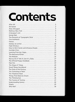 The Next Page: Thirty Tables of Contents