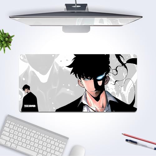 Image of Solo Leveling Sung Jin-woo Anime Mouse Pad for Laptop Desktop PC Gaming Desk Mat Rubber Base Desk Pad