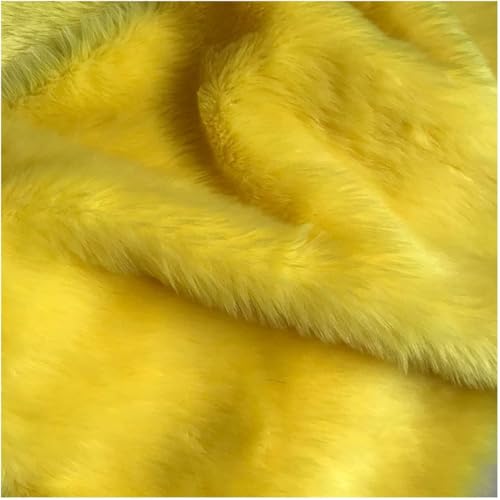 Fausse fourrure au mètre jaune pour coussin DIY et décoration cocooning