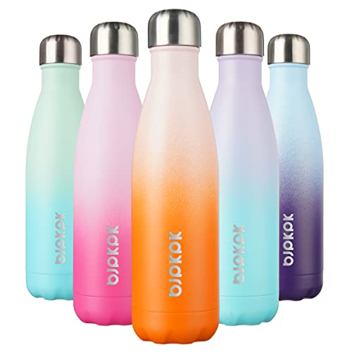 Image of BJPKPK 17 oz Insulated Water Bottle, Stainless Steel Flask, Leak Proof