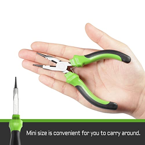 Image of 5 Inch Round Nose Pliers Wire Cutter 3-in-1 Mini Precision Pliers Wire Looping Pliers with Spring Jewelry Beading Tool Wire Looping Wrapping Beading Cutting for DIY Jewelry Making