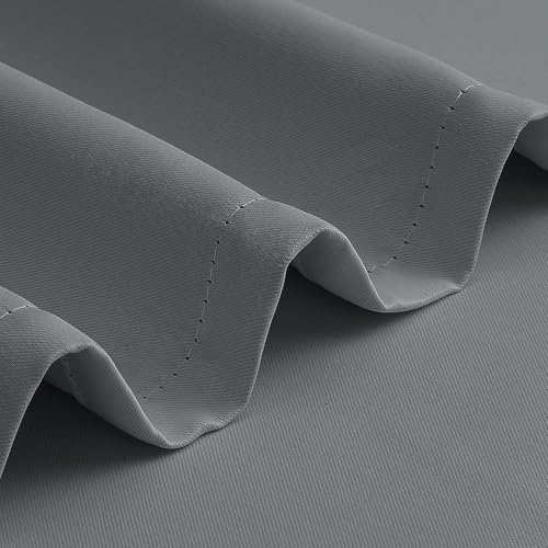 VEHEDE Eyelet Blackout Curtains 69 Inch Drops for Bedroom & Living Room, Soft Thermal Insulated Grey Panels, W55 x L69 Inch, 2 Pack - Image 8
