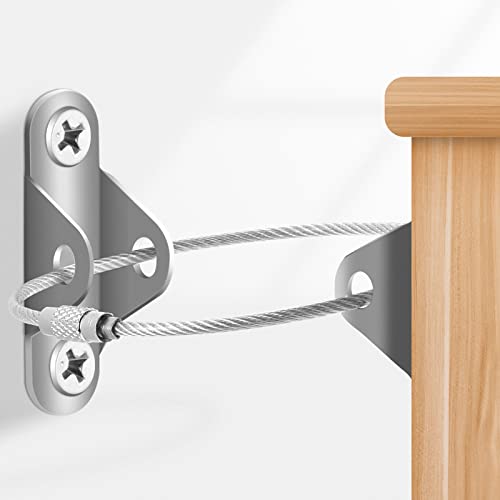 bookshelf safety brackets - 10 Pcs Furniture Anchors(2022 Upgraded), Baby Proofing, Anti-Tip Metal Baby Furniture Straps, Baby Safety Wall Anchor, for Cabinet, Wardrobe, Drawers, Dresser, Bookshelf(400lbs Tension)