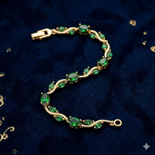 Image of 18K Gold Plated Stylish Chain Bracelet for Women & Girls | Trendy Unique Diamond Tennis Charm Link Tulip Everyday Instagram Viral Jewellery