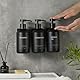 Janxin 3 Stück Seifenspender Wandbefestigung,500ml Shampoo Flaschen zum Befüllen,Duschgel Spender,Seifenspender Schwarz Ohne Bohren for Kitchen and Bathroom (Schwarze Flasche + schwarzer Kopf)