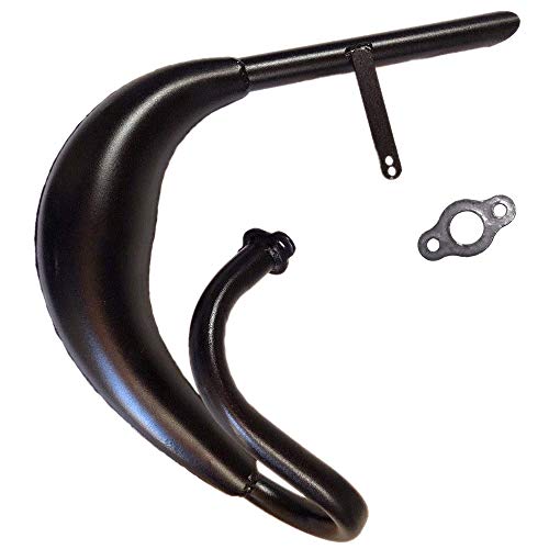 Kinbelle Fat Belly Pipe Exhaust Muffler Fit For 50cc 80cc 2 Stroke Bike Gas Engine Motor Parts (Black) - Thumbnail 2