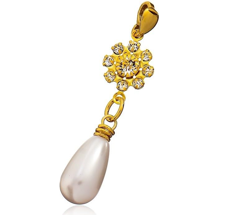 Pendentif argent 925 ARANDE or 24k, le cadeau idéal en perles et cristaux