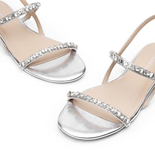 DREAM PAIRS Women's Rhinestone Sandals Open Toe Casual Dressy Sparkly Comfortable Flat Summer Shoes4