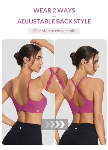 Image of baleaf Sweatleaf Adjustable Sports Bras for Women, Padded Racerback Yoga Bra, High Impact Molded Cup Workout Bra