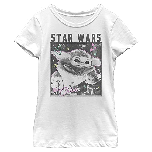 T-shirt Star Wars fille Mandalorian blanc, cadeau d'anniversaire idéal