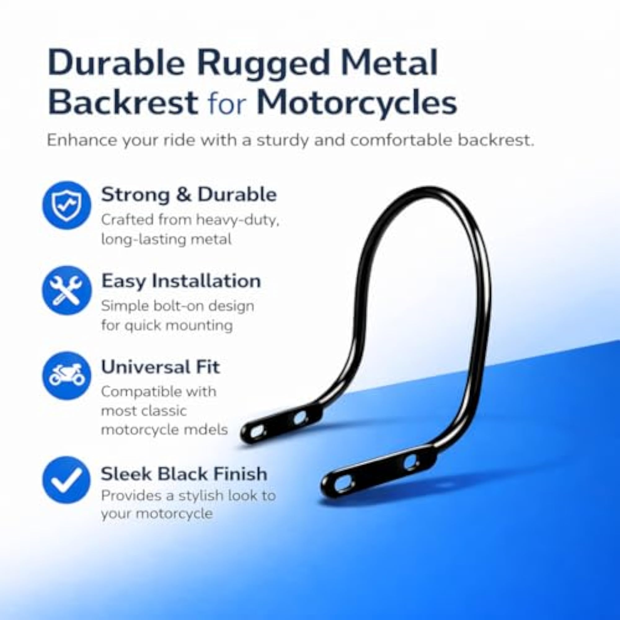 Bike Back Rest Seat Handle Rod Compatible for RE Bullet