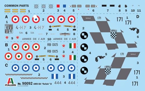 Italeri 90092 1:72 Rafale B - Modellbau, Bausatz, Standmodellbau, Basteln, Hobby, Kleben, Plastikbausatz, detailgetreu, Militär Bausatz, Molded Color