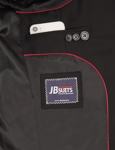 Men's Blazer (US, Numeric, 42, Regular, Regular, Black)3