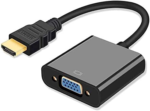 HDMI to VGA, 1080P Compatible HDMI to VGA Adapter for Computer, Laptop, PC, Monitor, HDTV, Digital to Analog Converter Cable for Xbox 360, PS3, TV Box to Projector Displayer. Male to Female Adapter.