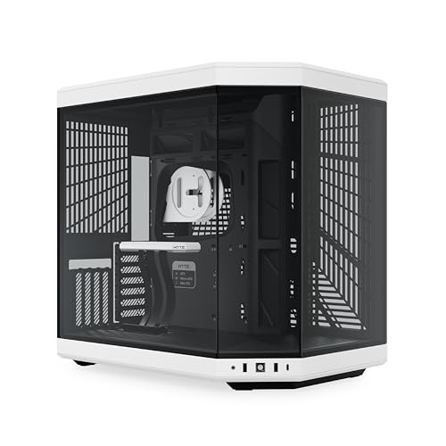 Image of Hyte Y70 Modern Aesthetic Gaming PC Case - Panoramic Glass | High-Airflow Design | Cable Management | Dual Chamber ATX Mid-Tower Chassis | 10 Fan Capacity | Luxury PCIe 4.0 Riser Cable - Black /White