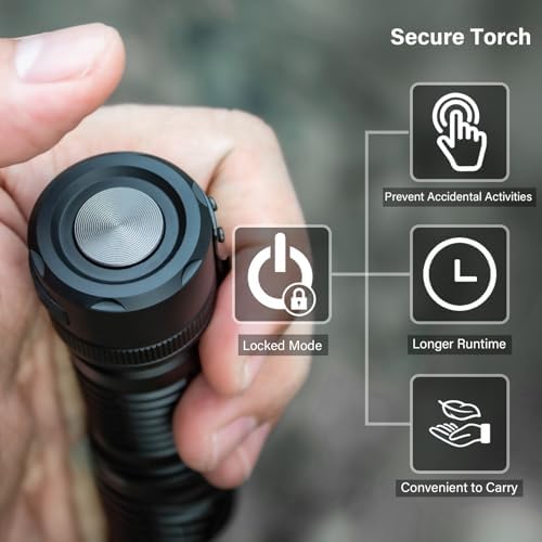 Sofirn SC33 Torches LED Super Bright, USB C Rechargeable Tactical Torch 5200 Lumens Powerful Flashlight with Tail E-Switch, Boost Driver, for Camping Hiking Emergency