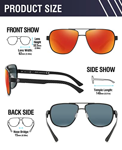 Image of DUCO Aviator Sunglasses for Men Women Carbon Fiber Polarized Sunglasses Men UV Protection for Driving Golf Fishing 3051