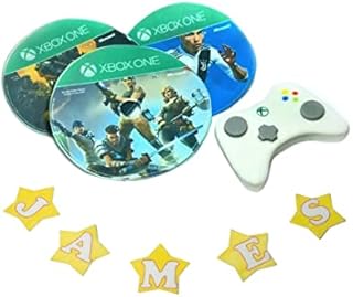 jncakes Xbox Set Cake Topper Party Decoration Personalised Custom Name Fabulous Edible Icing Great for Kids Boy Girl 10 Year Old Easy To Use Icing Professional