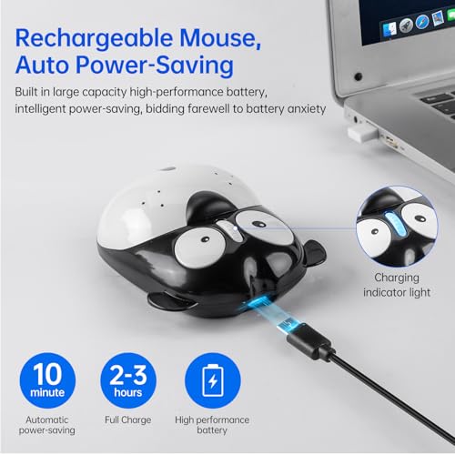 Ratón inalámbrico silencioso con doble conector USB y USB C recargable 4